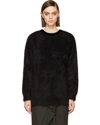 Givenchy Black Angora Velvet Zipped Sweater