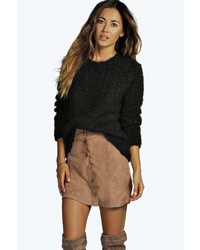 Boohoo Boutique Sheela Fluffy Knit Cable Knit Jumper