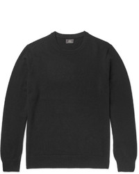Black Fluffy Crew-neck Sweaters for Men | Lookastic