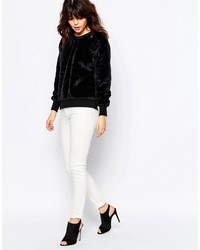 Story Of Lola Fluffy Faux Fur Crew Neck Sweater
