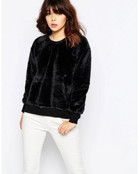 Story Of Lola Fluffy Faux Fur Crew Neck Sweater
