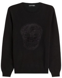Alexander McQueen Wool Mohair Silk Pullover With Skull Motif