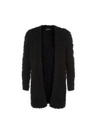 New Look Black Open Front Fluffy Cardigan