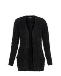 New Look Tall Black Open Front Fluffy Cardigan