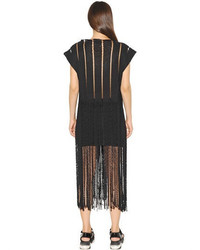 Aviu Fringed Rope Effect Cotton On Mesh Top