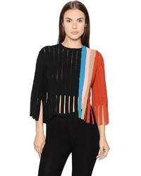 Marco De Vincenzo Fringed Milano Jersey Top