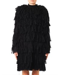 Lanvin Fringed Tweed Coat
