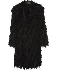 Donna Karan New York Oversized Fringed Alpaca Blend Coat