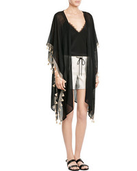 Le By Alessandra Sheer Cover Up With Fringe