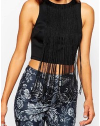 Asos Collection Festival Crop Top With Fringing