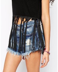 Asos Collection Festival Textured Top With Fringed Hem