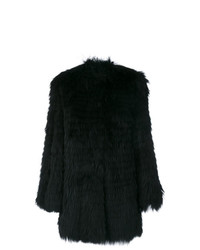 Yves Salomon Marmot Fur Fringed Coat