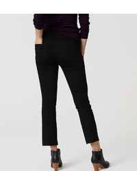 LOFT Petite Modern Frayed Flare Crop Jeans In Black