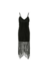 Black Fringe Lace Cami Dress