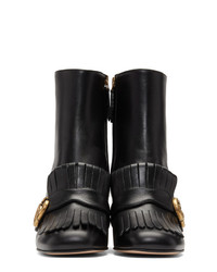 Gucci Black Gg Ankle Boots