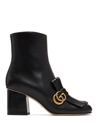 Gucci Black Gg Ankle Boots