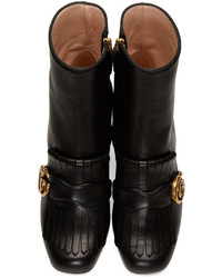 Gucci Black Marmont Fringe Boots