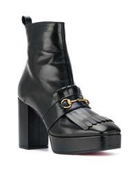 Gucci Black Nove 105 Leather Platform Boots