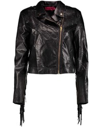 Boohoo Boutique Kate Fringed Leather Look Jacket