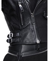 Dsquared2 Fringed Nappa Leather Moto Jacket