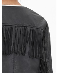 Fringe Leather Moto Jacket