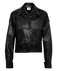 Stella McCartney Fringed Faux Textured Leather Jacket