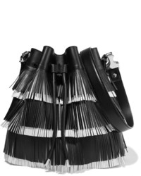 Proenza Schouler Bucket Medium Fringed Leather Shoulder Bag Black