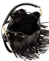 Saint Laurent Emmanuelle Medium Fringed Leather Bucket Bag