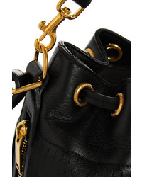 Saint Laurent Emmanuelle Small Fringed Leather Bucket Bag