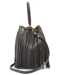 Milly Essex Fringed Leather Bucket Bag
