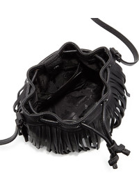 Rebecca Minkoff Lexi Micro Fringe Bucket Bag Black