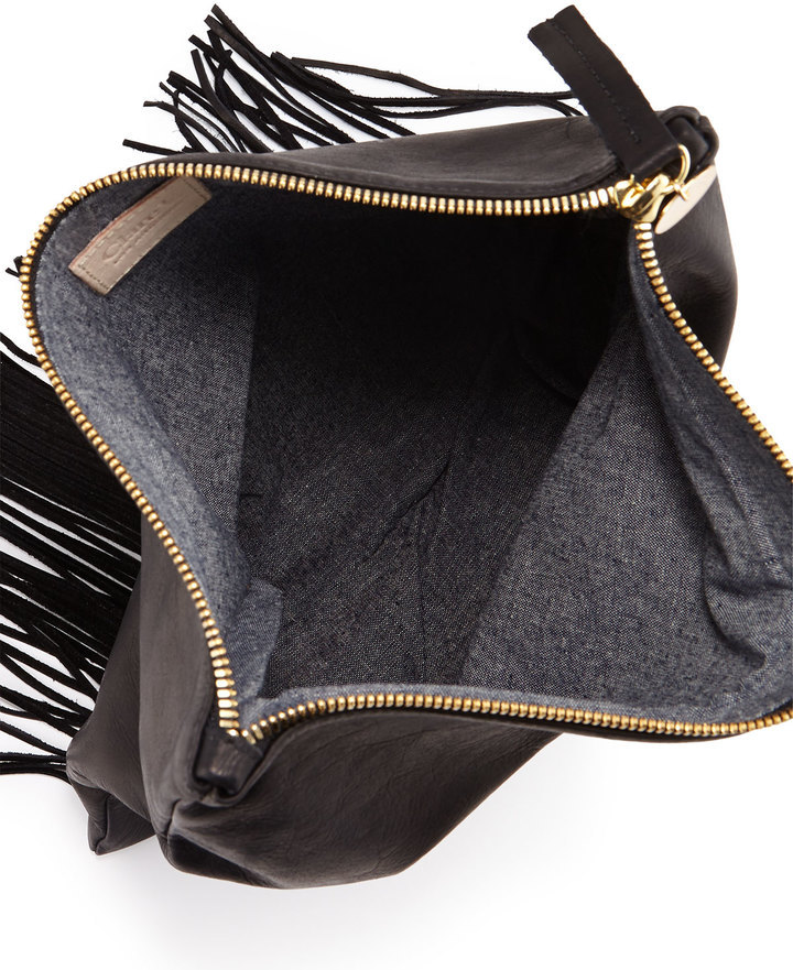 Clare V. Leopard-Print Fold-Over Clutch Bag - Bergdorf Goodman