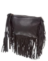 Figue Leather Fringed Pouch