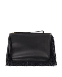 Pierre Hardy Leather Fringed Wristlet Pouch