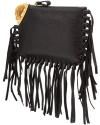 Valentino Scarab Fringed Leather Clutch