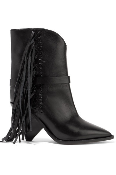 constant eenvoudig nakoming Isabel Marant Loffen Fringed Leather Ankle Boots, $1,350 | NET-A-PORTER.COM  | Lookastic