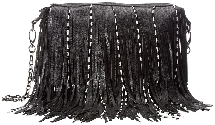 steve madden black fringe purse