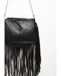 Forever 21 Fringed Faux Leather Crossbody