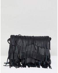 Urbancode Leather Cross Body Bag With Detachable Fringing