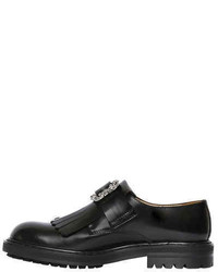 Alexander McQueen Fringed Belted Leather Slip On Loafers