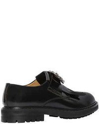 Alexander McQueen Fringed Belted Leather Slip On Loafers