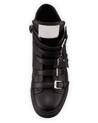 Giuseppe Zanotti Studded Fringe Leather High Top Sneaker Birel Nero