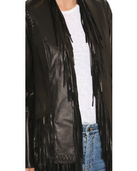 L'Agence Adelle Fringe Leather Jacket