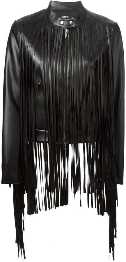 DKNY Fringed Leather Jacket, $525 | farfetch.com | Lookastic