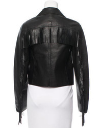 Ralph Lauren Black Label Fringe Leather Jacket W Tags