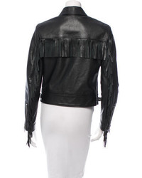 Saint Laurent Leather Curtis Fringe Jacket
