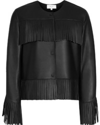 Reiss Olivia Fringed Leather Jacket