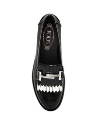 Tod's 20mm Fringed Double T Leather Loafers