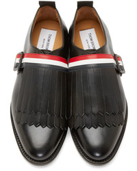 Thom Browne Black Striped Fringed Kiltie Shoe