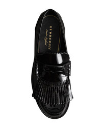 Burberry Kiltie Fringe Patent Leather Loafers